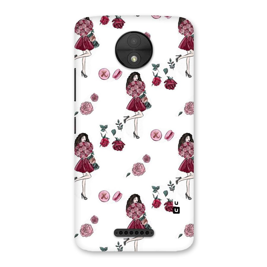 Girl With Flowers Back Case for Moto C