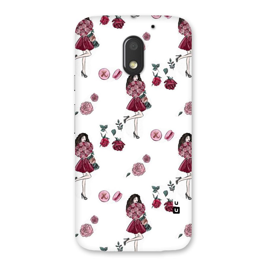 Girl With Flowers Back Case for Moto E3 Power