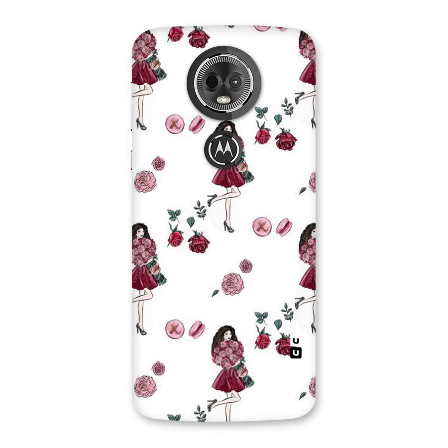 Girl With Flowers Back Case for Moto E5 Plus