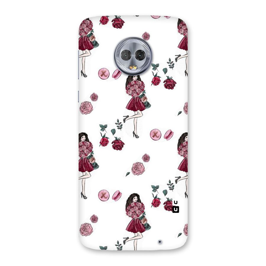 Girl With Flowers Back Case for Moto G6 Plus