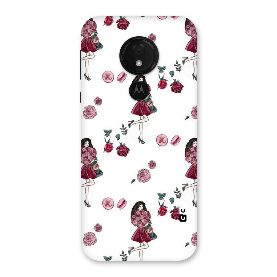 Girl With Flowers Back Case for Moto G7 Power
