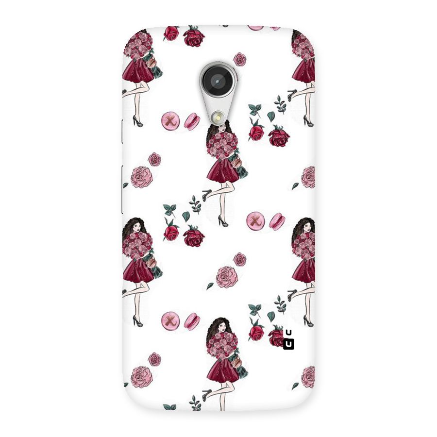 Girl With Flowers Back Case for Moto G 2nd Gen