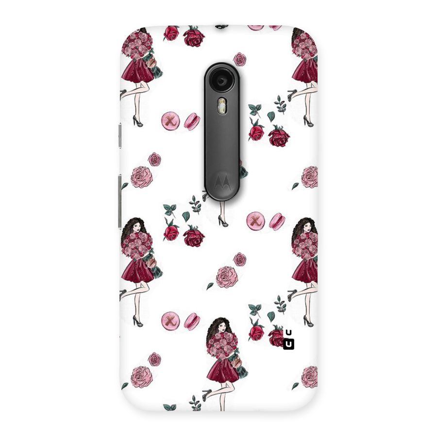 Girl With Flowers Back Case for Moto G Turbo