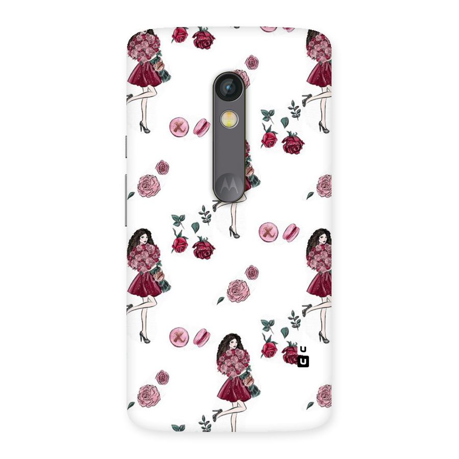 Girl With Flowers Back Case for Moto X Play