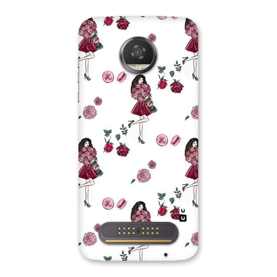Girl With Flowers Back Case for Moto Z2 Play