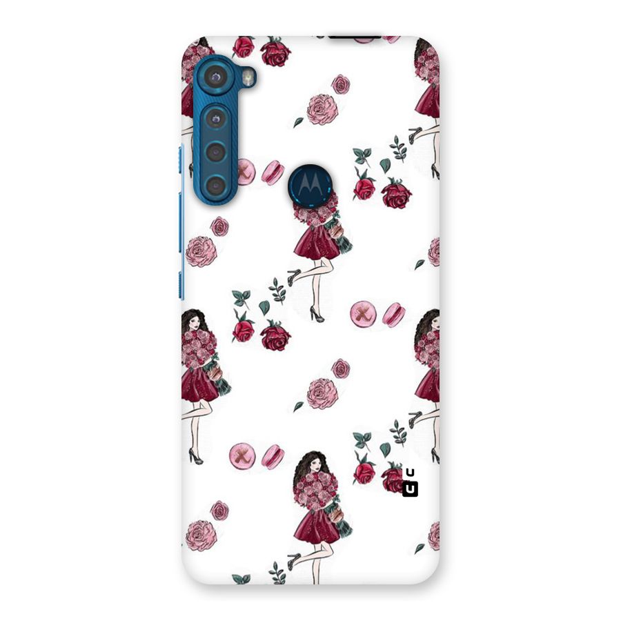 Girl With Flowers Back Case for Motorola One Fusion Plus