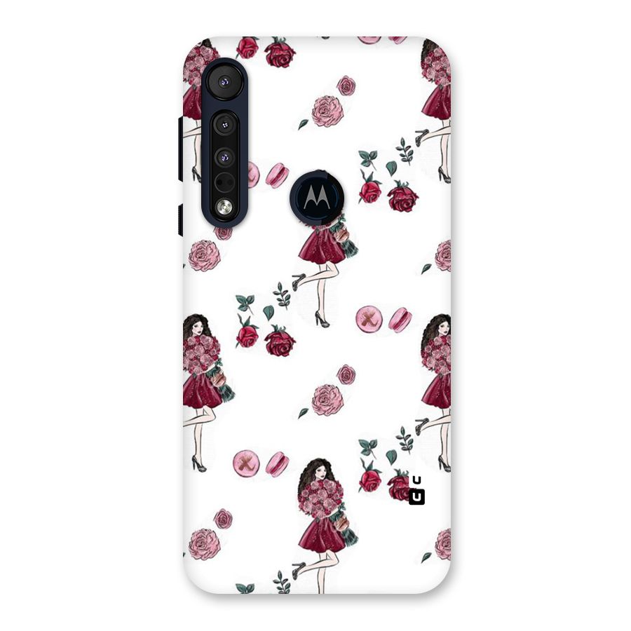Girl With Flowers Back Case for Motorola One Macro