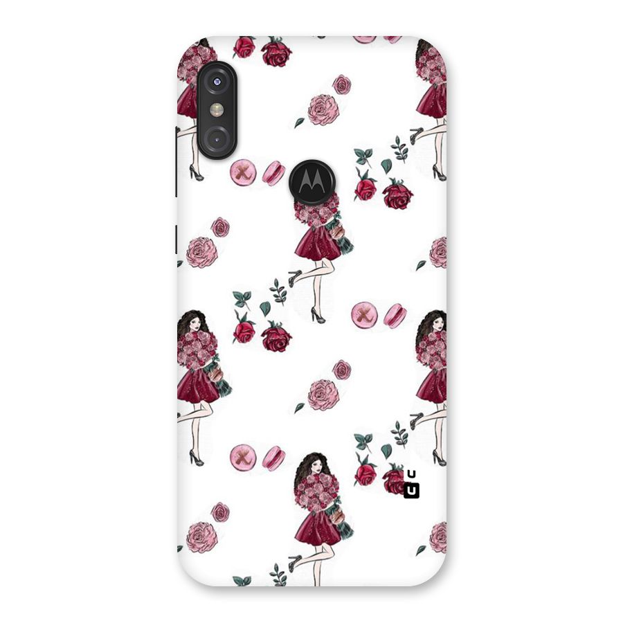 Girl With Flowers Back Case for Motorola One Power