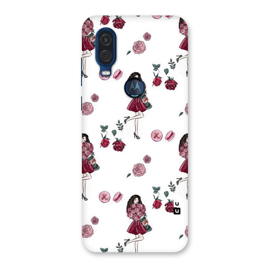 Girl With Flowers Back Case for Motorola One Vision