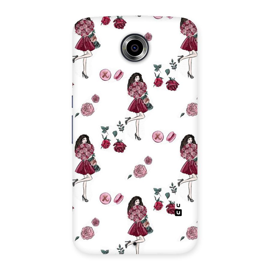 Girl With Flowers Back Case for Nexsus 6