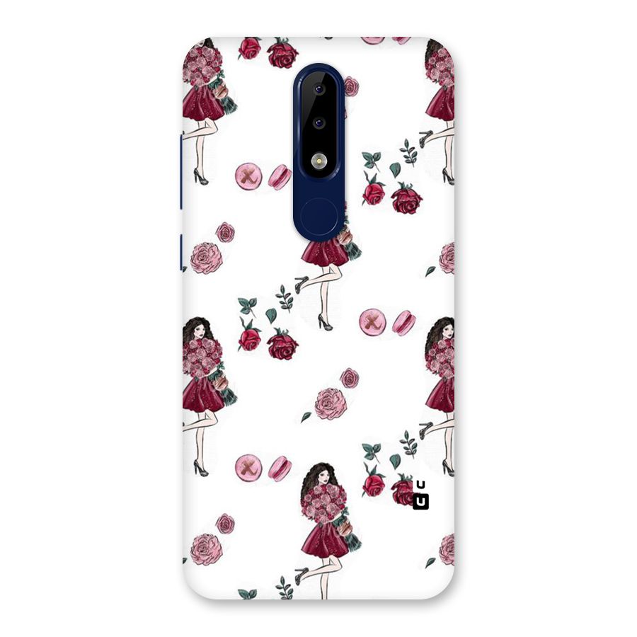 Girl With Flowers Back Case for Nokia 5.1 Plus