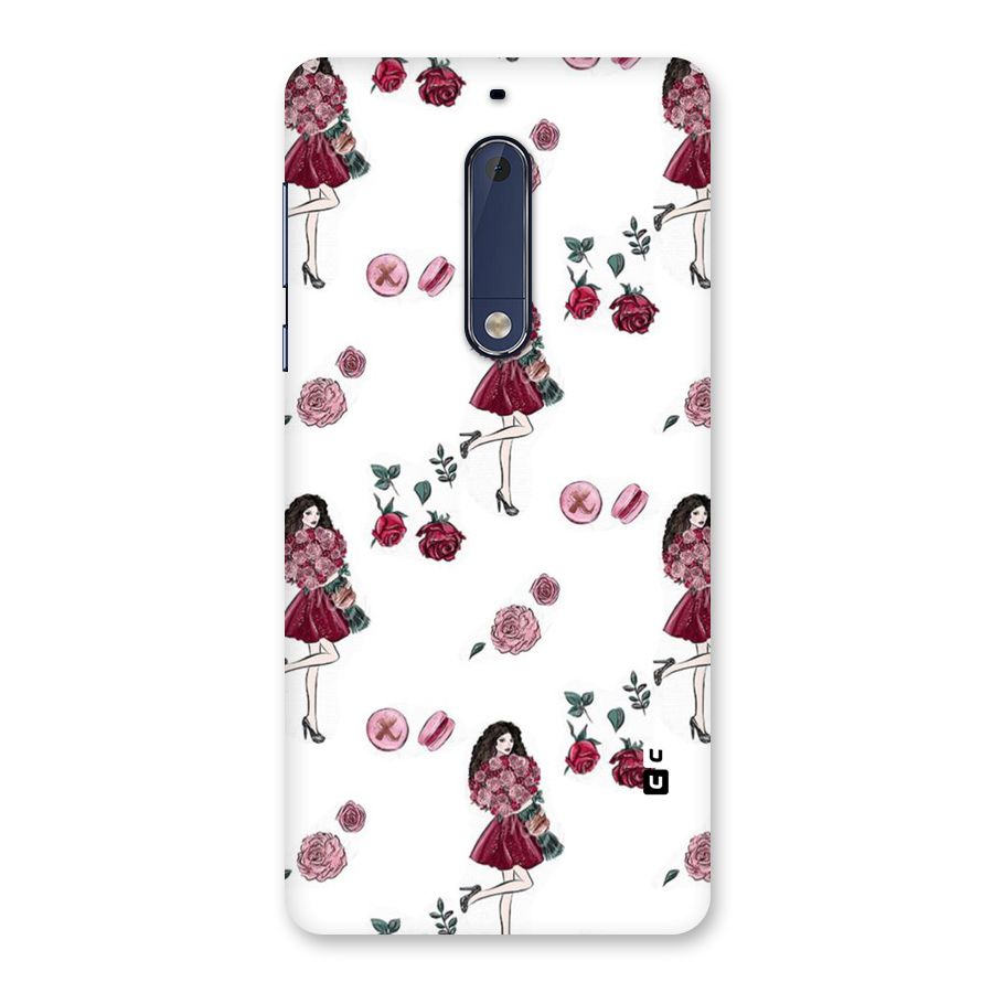 Girl With Flowers Back Case for Nokia 5