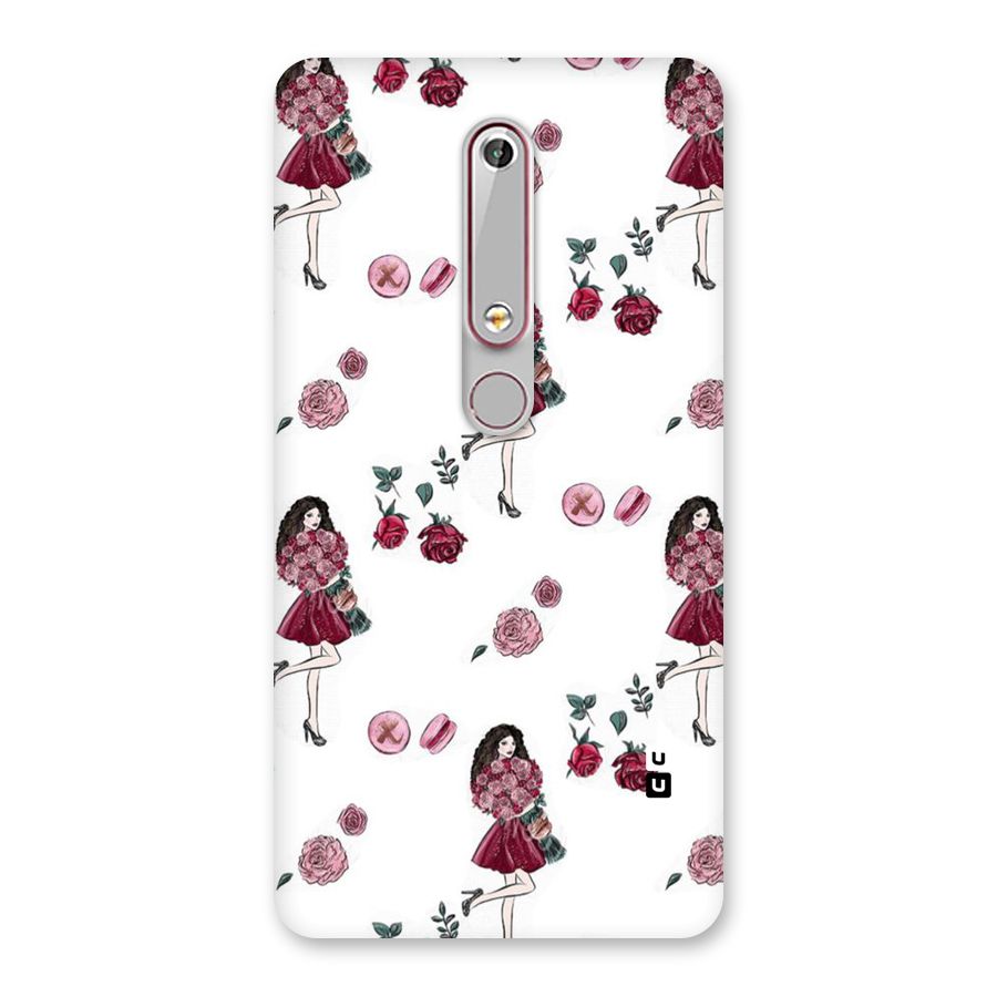 Girl With Flowers Back Case for Nokia 6.1