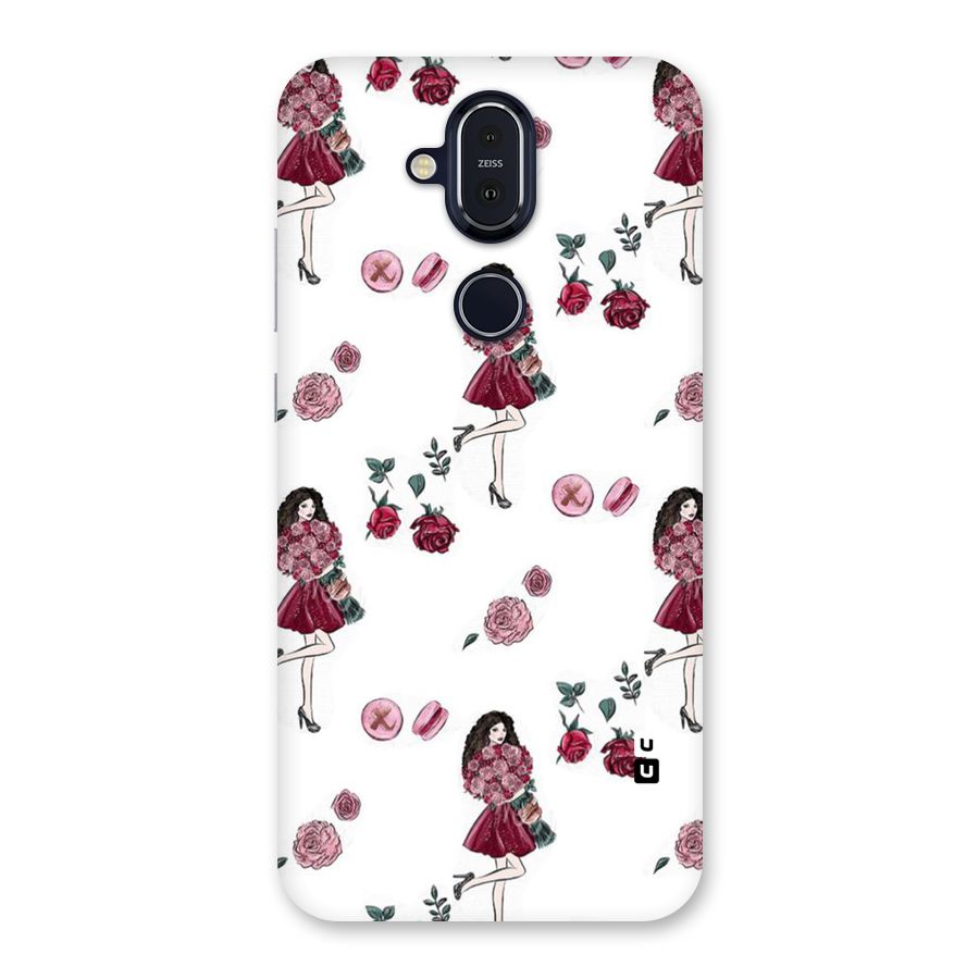 Girl With Flowers Back Case for Nokia 8.1