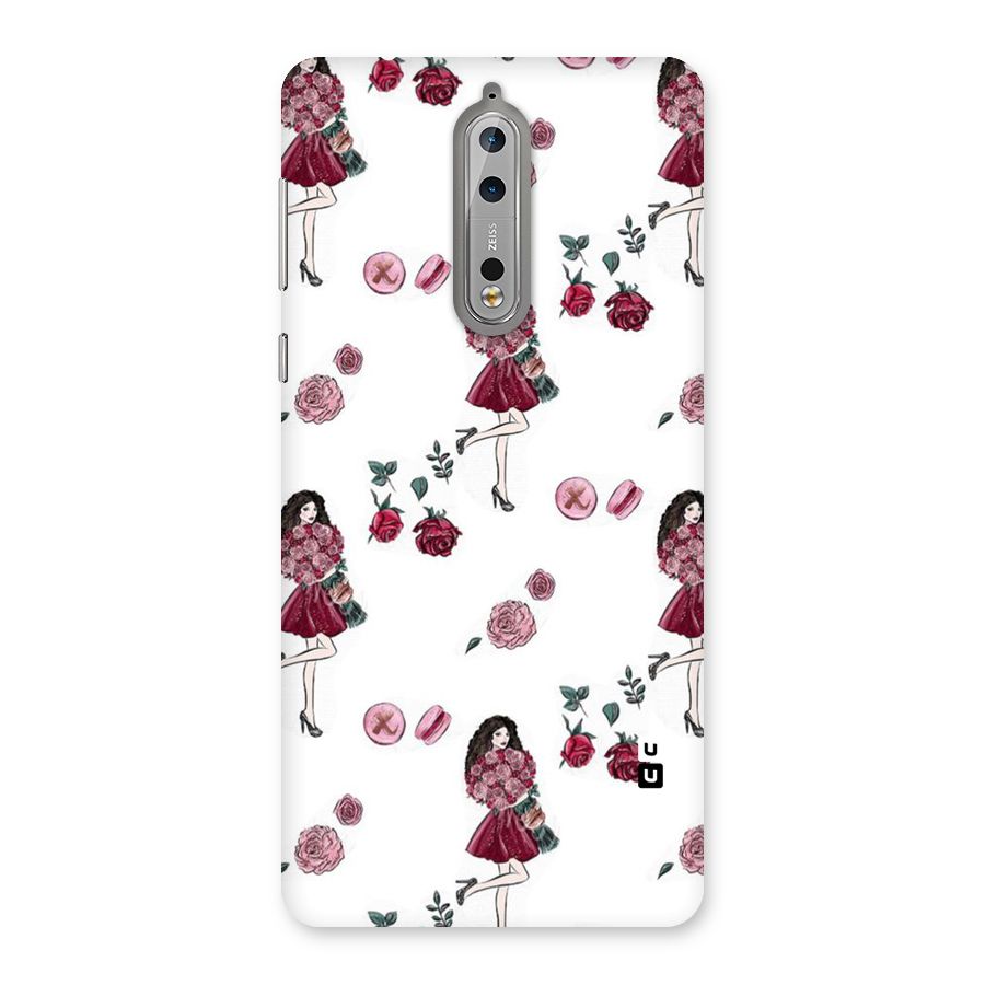 Girl With Flowers Back Case for Nokia 8