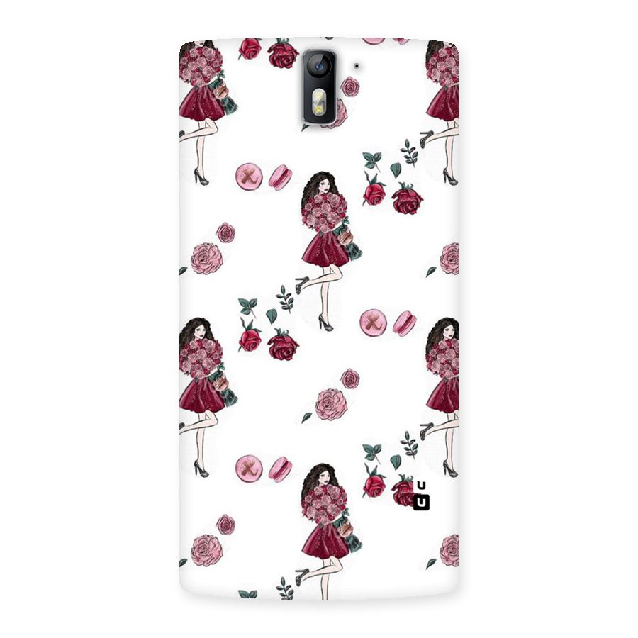 Girl With Flowers Back Case for One Plus One