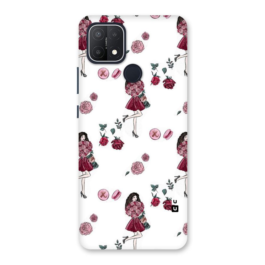 Girl With Flowers Back Case for Oppo A15