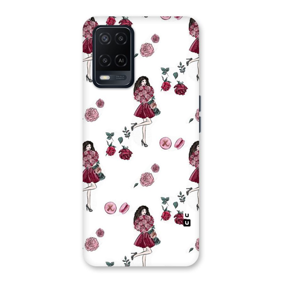 Girl With Flowers Back Case for Oppo A54