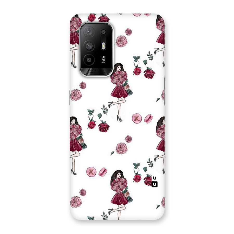 Girl With Flowers Back Case for Oppo F19 Pro Plus 5G
