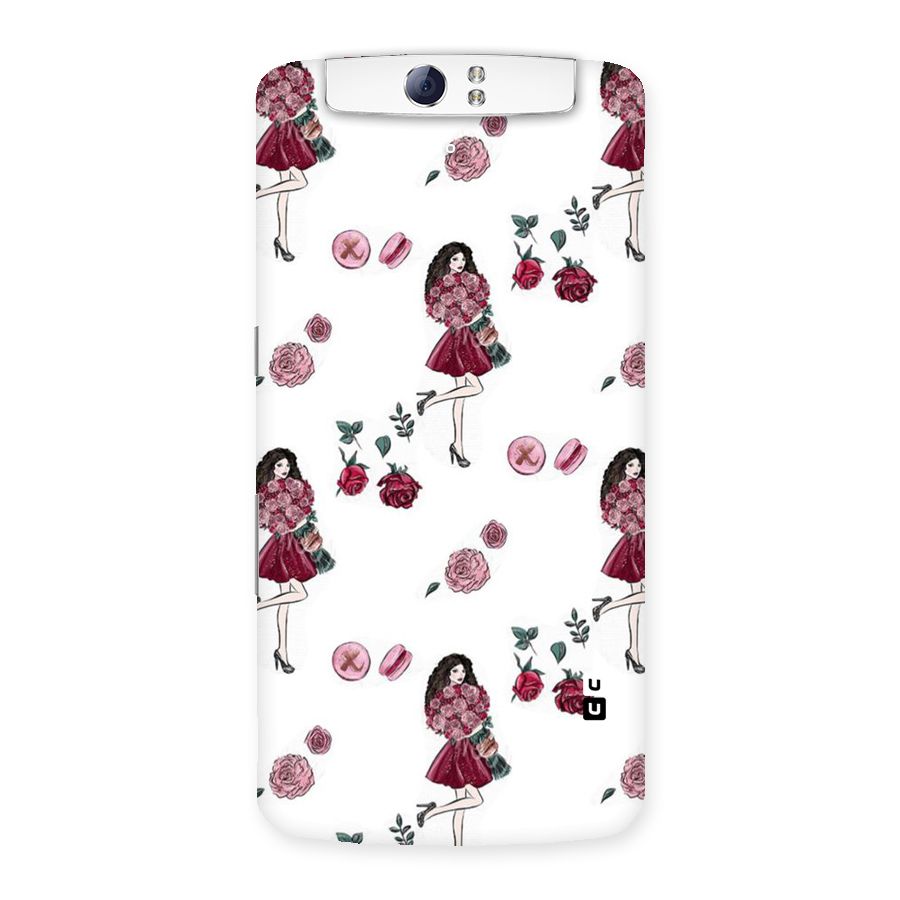 Girl With Flowers Back Case for Oppo N1