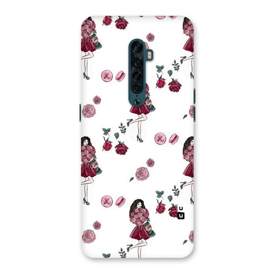 Girl With Flowers Back Case for Oppo Reno2