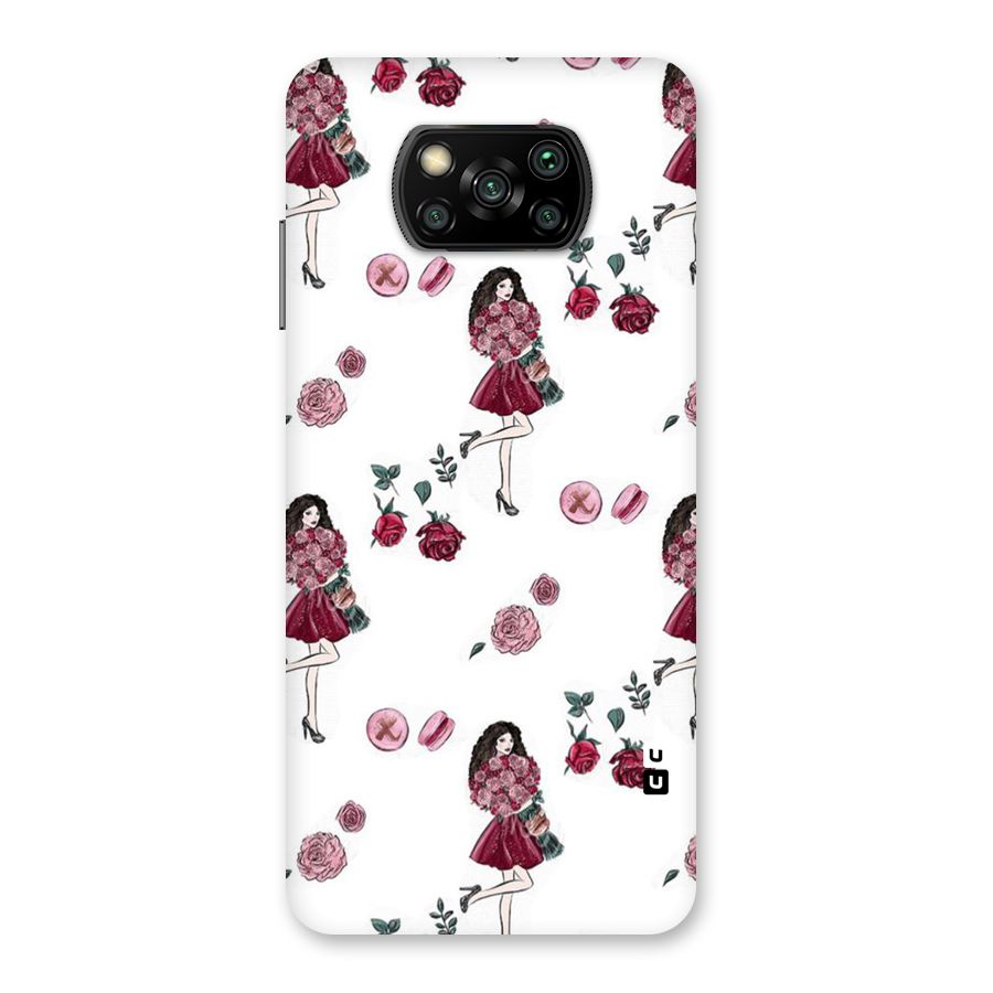Girl With Flowers Back Case for Poco X3