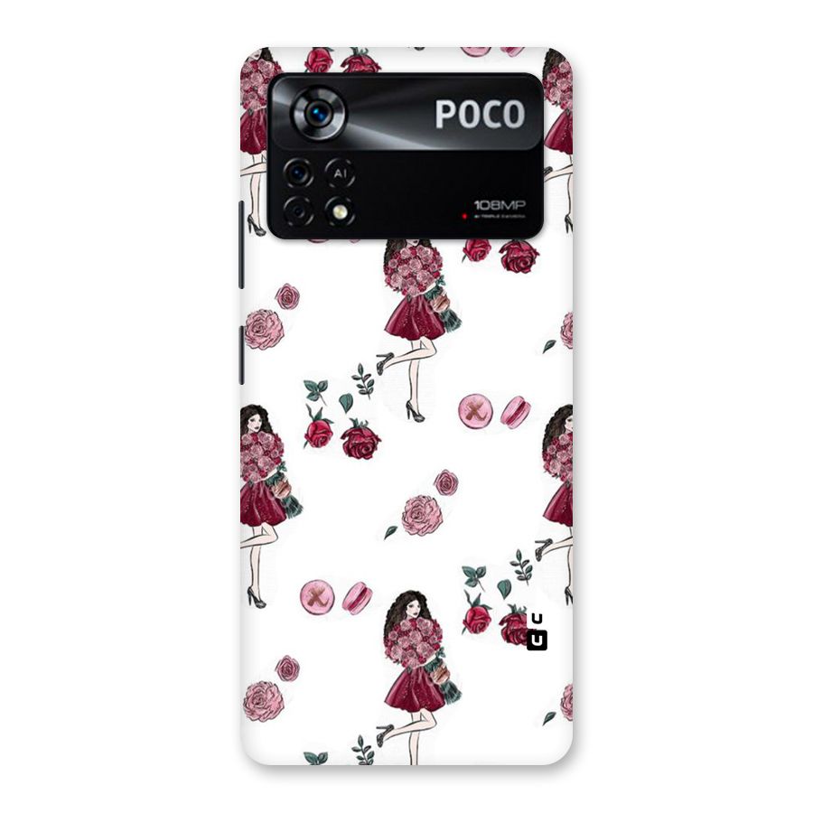 Girl With Flowers Back Case for Poco X4 Pro 5G