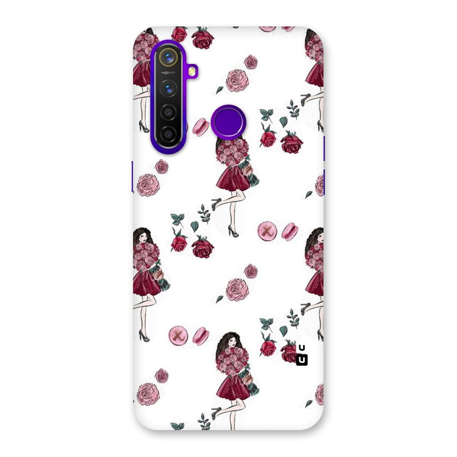 Girl With Flowers Back Case for Realme 5 Pro