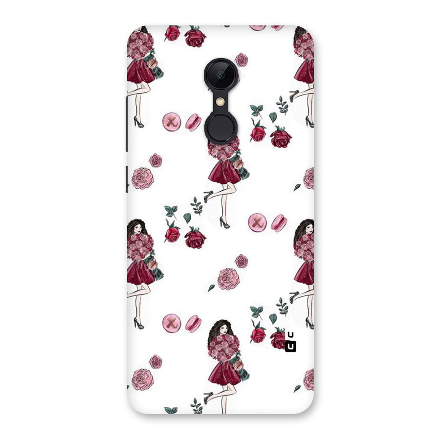 Girl With Flowers Back Case for Redmi 5