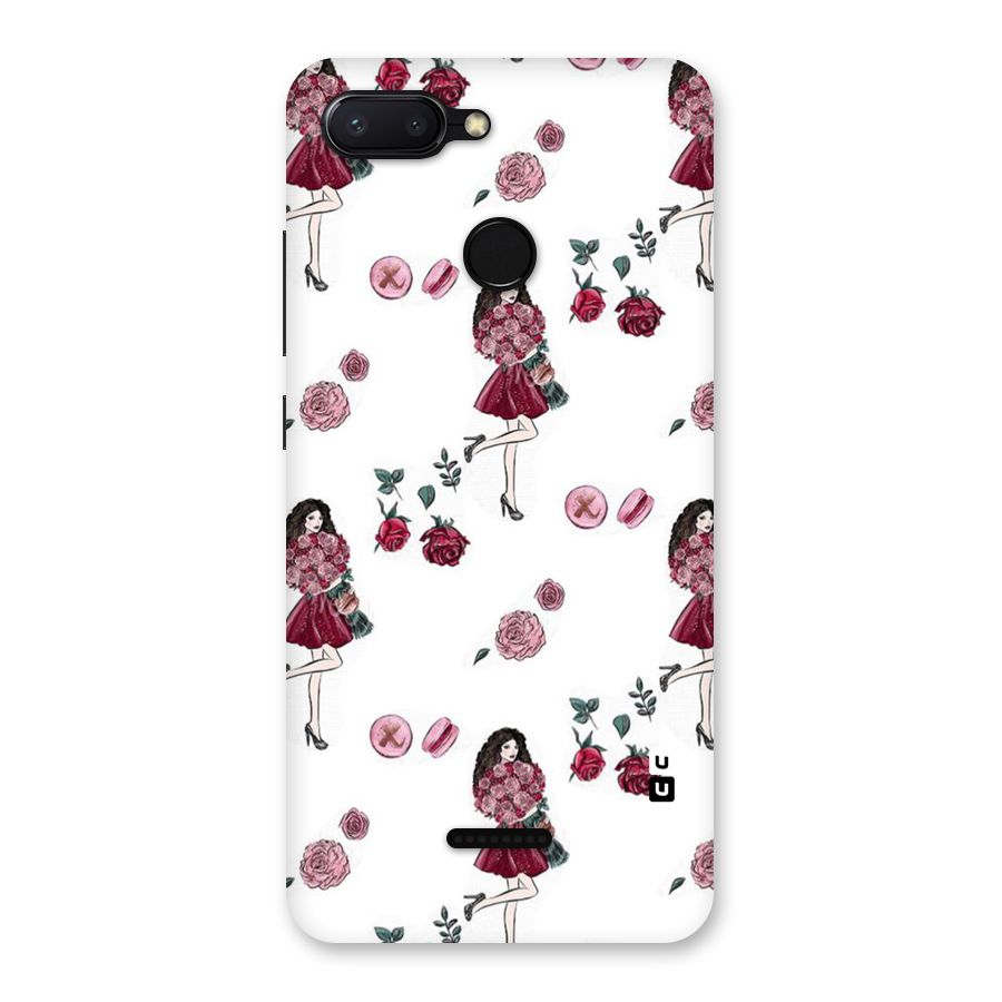 Girl With Flowers Back Case for Redmi 6