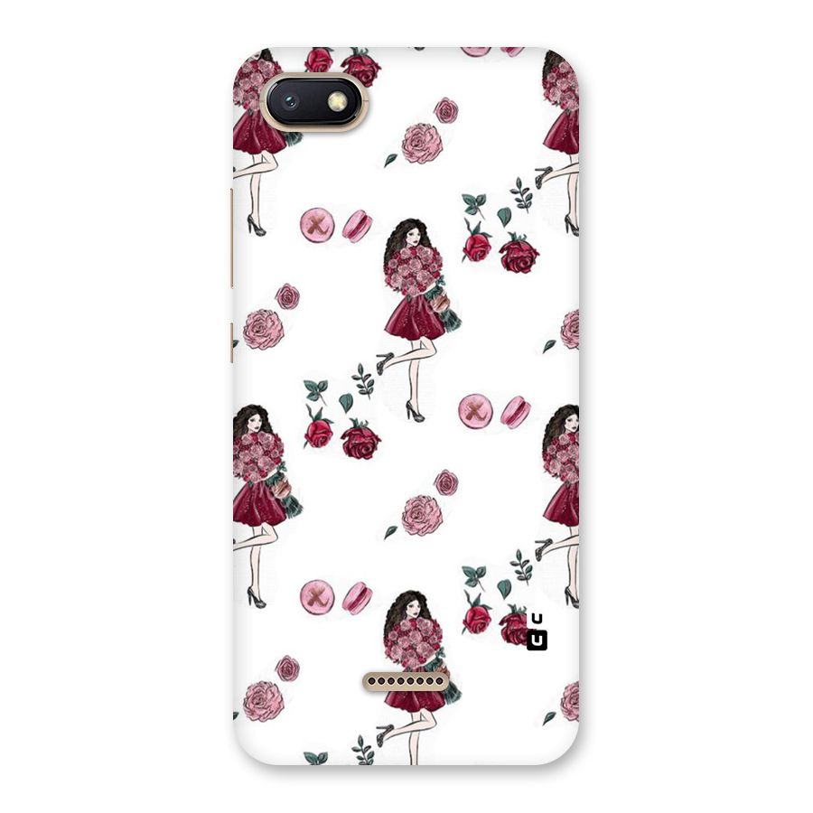 Girl With Flowers Back Case for Redmi 6A