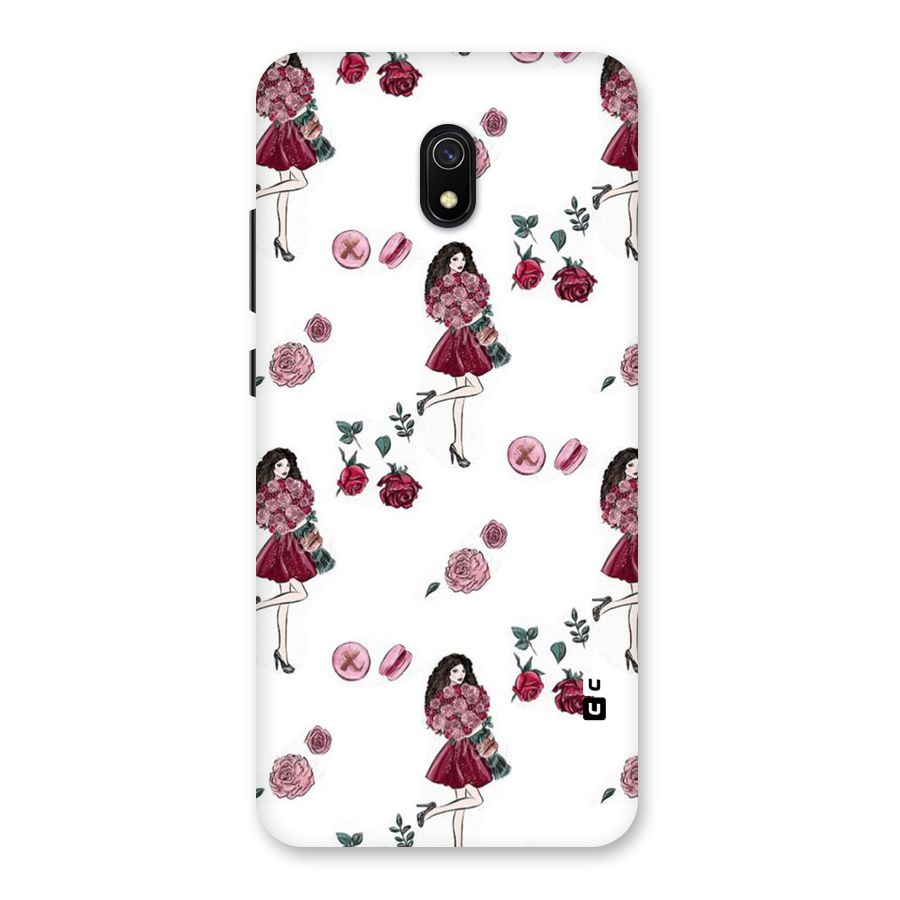 Girl With Flowers Back Case for Redmi 8A