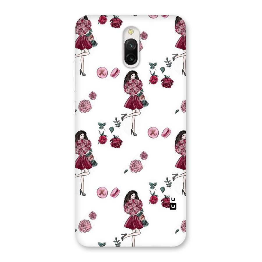 Girl With Flowers Back Case for Redmi 8A Dual