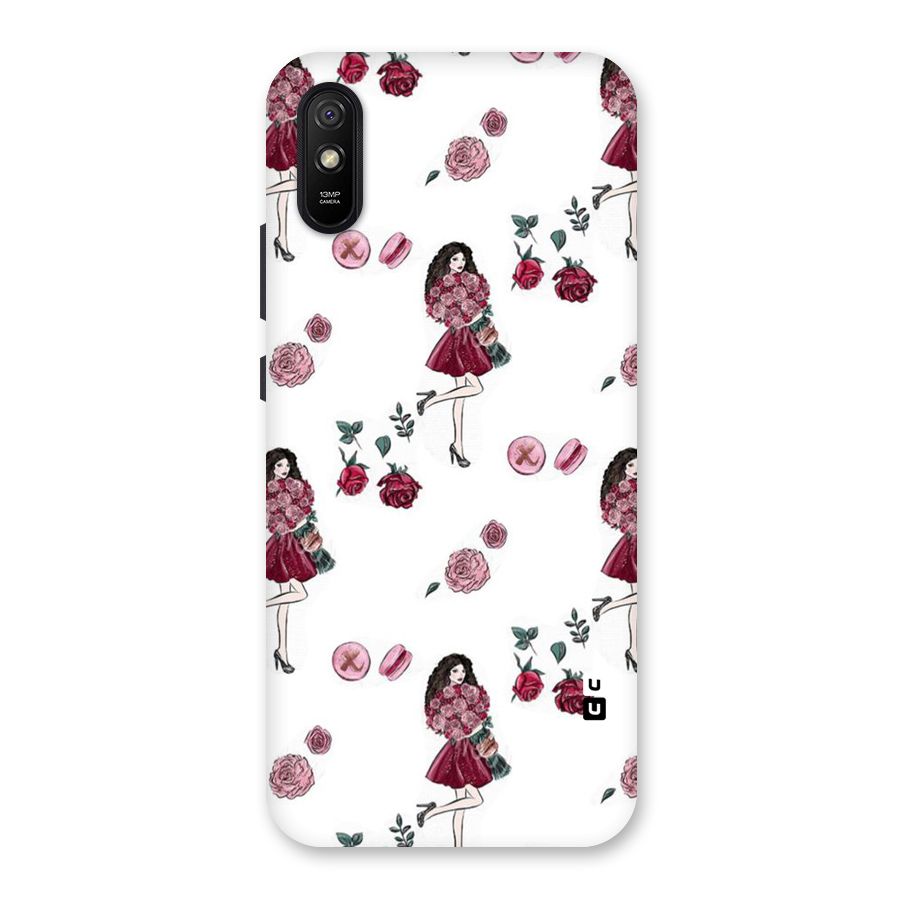 Girl With Flowers Back Case for Redmi 9A