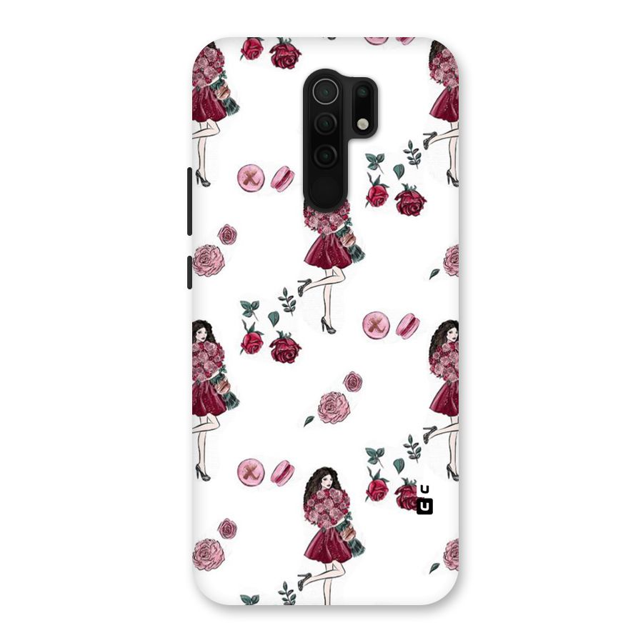 Girl With Flowers Back Case for Redmi 9 Prime