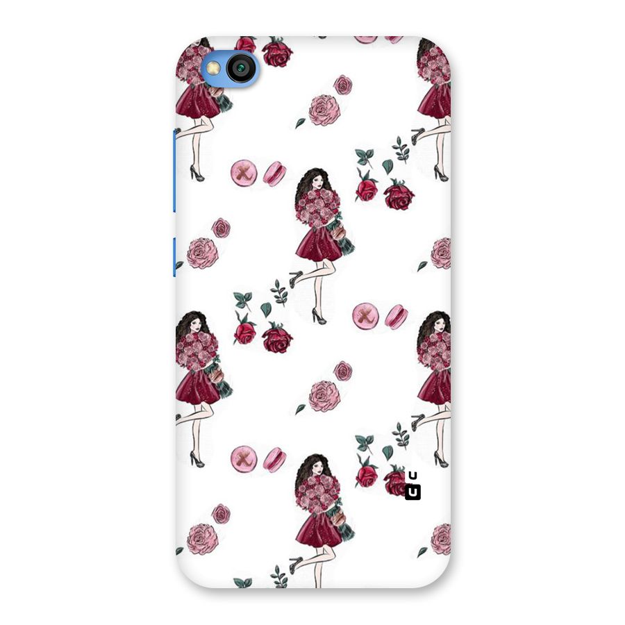 Girl With Flowers Back Case for Redmi Go