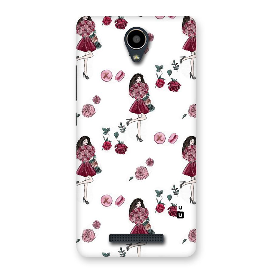 Girl With Flowers Back Case for Redmi Note 2
