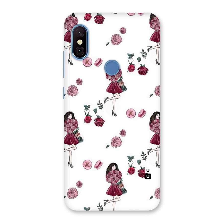 Girl With Flowers Back Case for Redmi Note 6 Pro