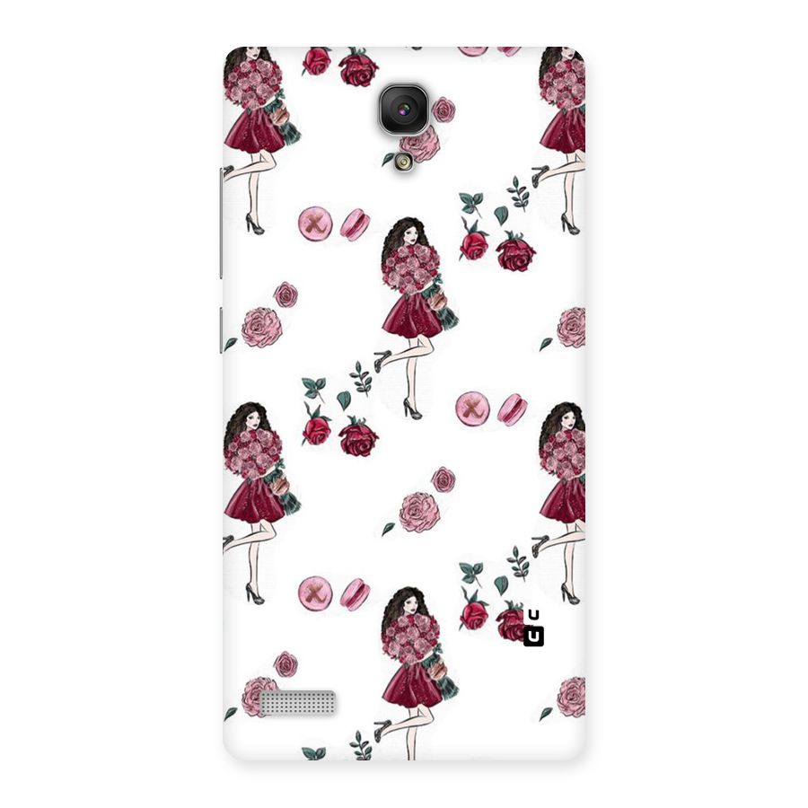 Girl With Flowers Back Case for Redmi Note Prime