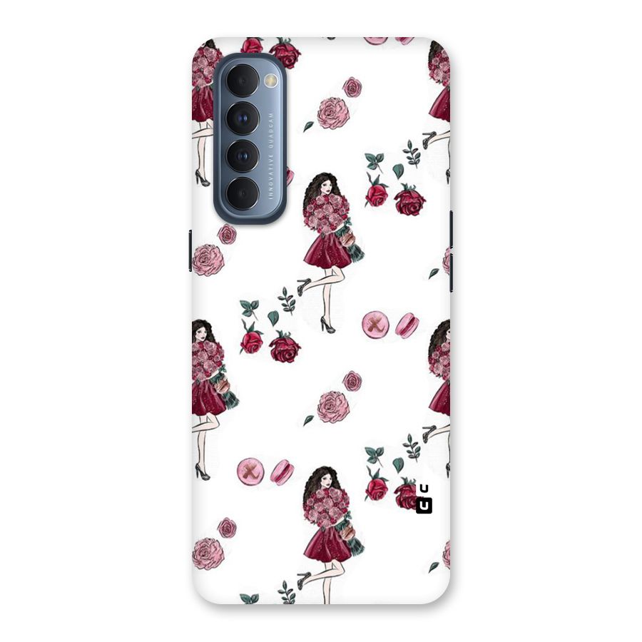 Girl With Flowers Back Case for Reno4 Pro