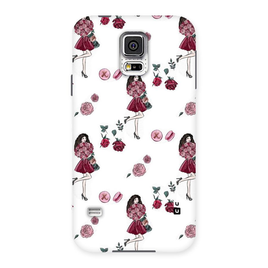 Girl With Flowers Back Case for Samsung Galaxy S5