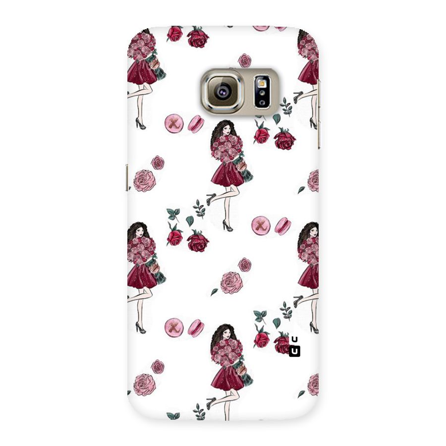 Girl With Flowers Back Case for Samsung Galaxy S6 Edge