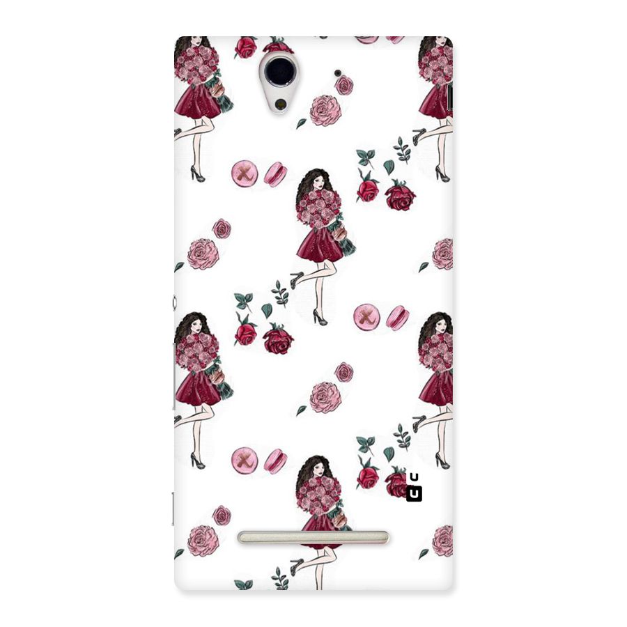 Girl With Flowers Back Case for Sony Xperia C3