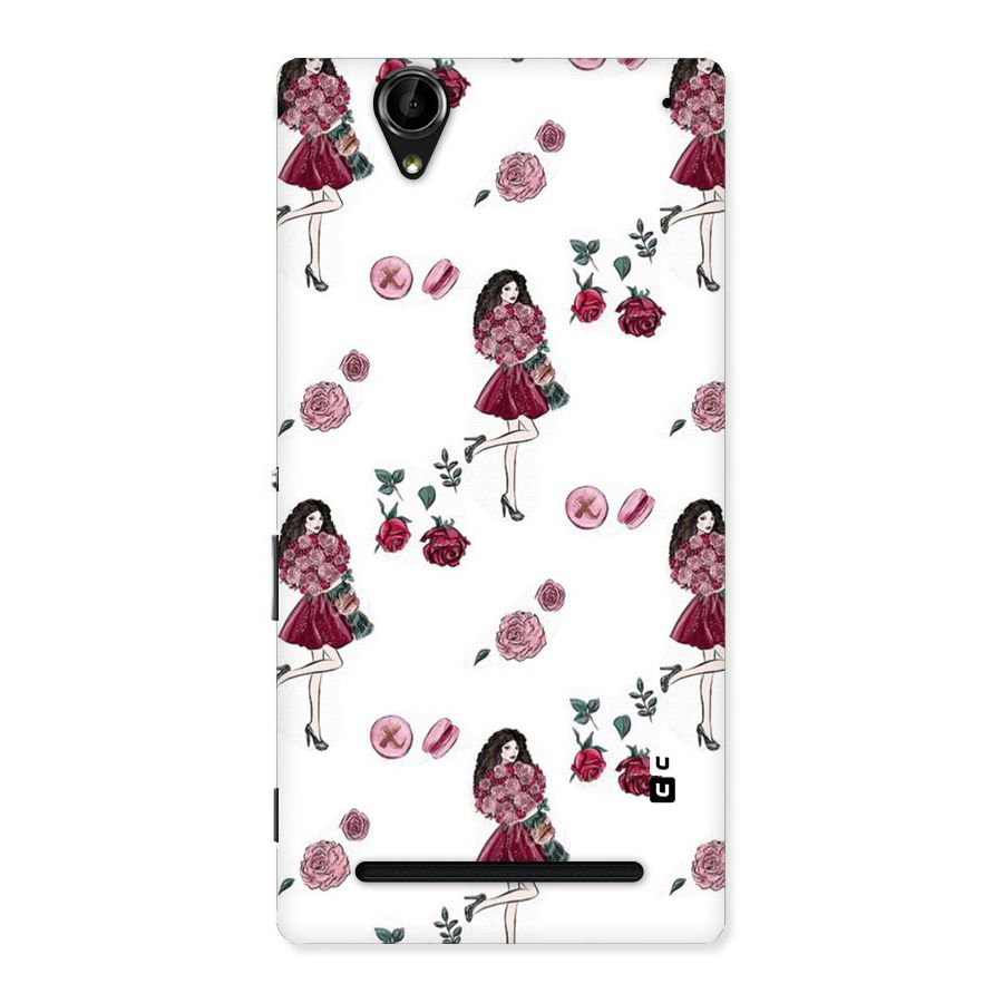 Girl With Flowers Back Case for Sony Xperia T2