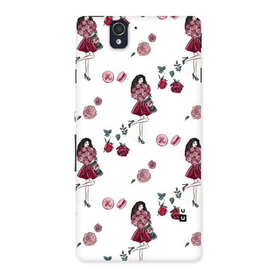 Girl With Flowers Back Case for Sony Xperia Z