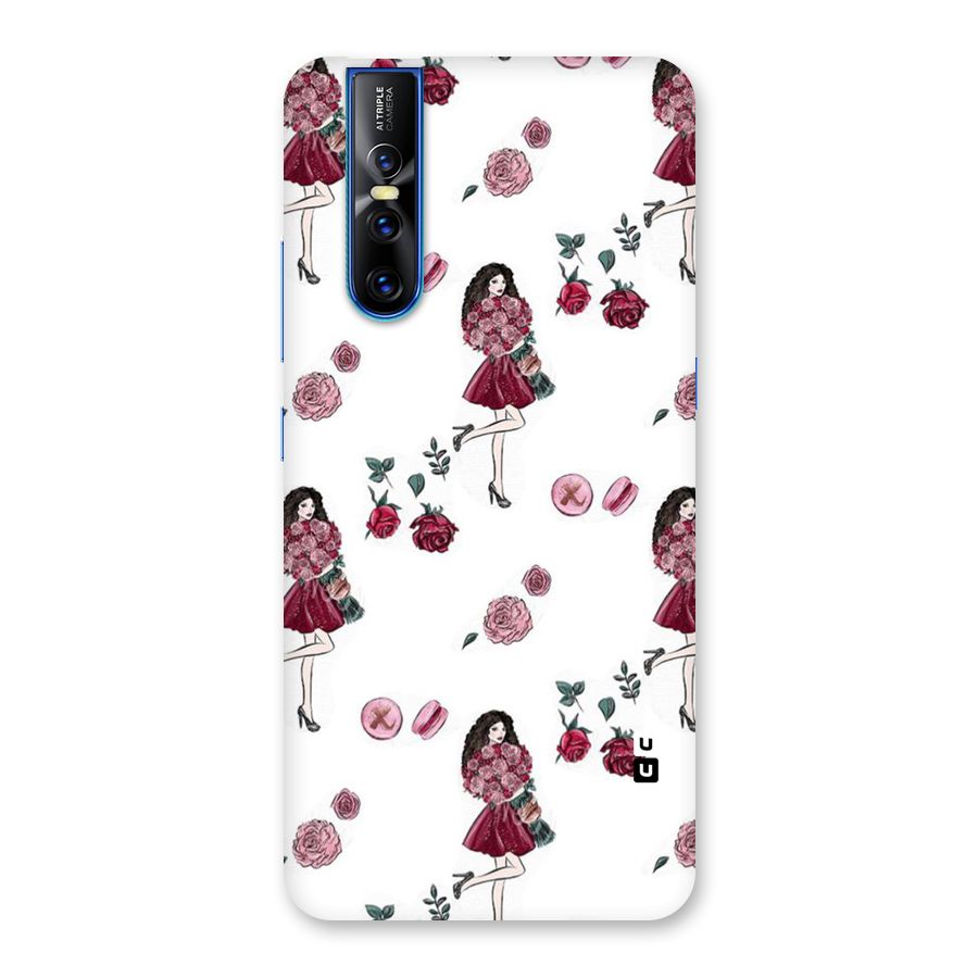 Girl With Flowers Back Case for Vivo V15 Pro