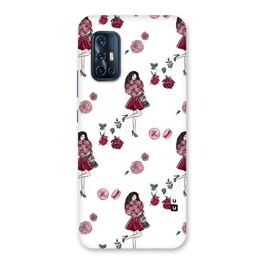 Girl With Flowers Back Case for Vivo V17