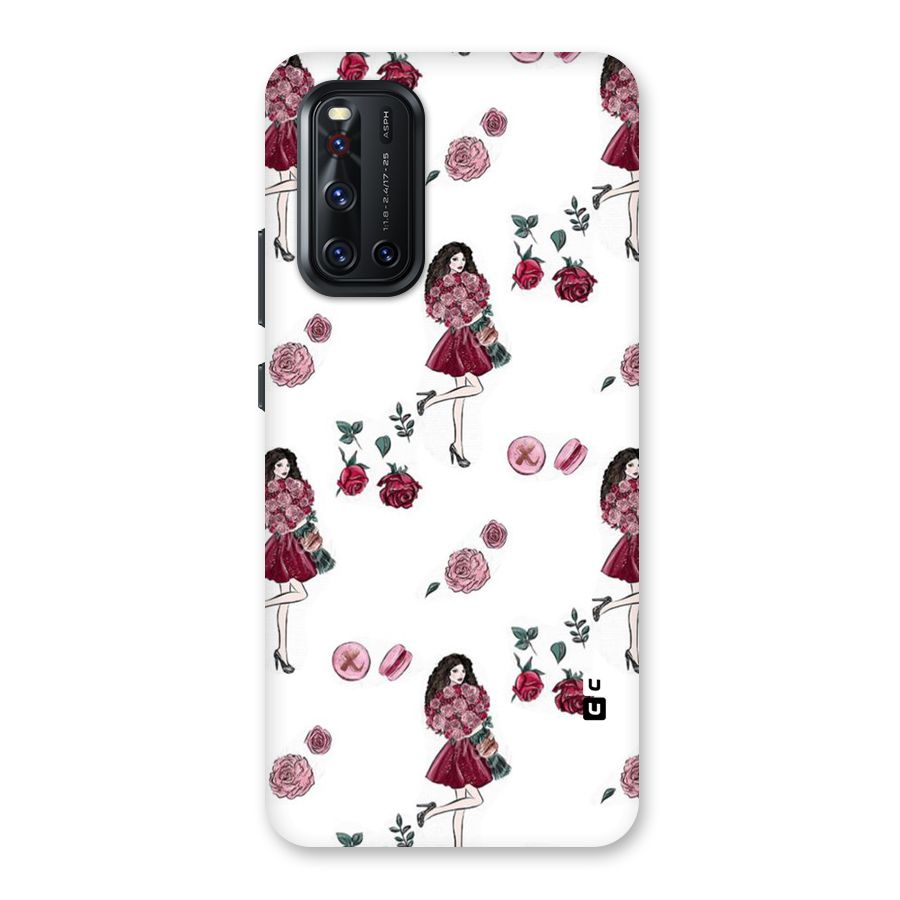 Girl With Flowers Back Case for Vivo V19