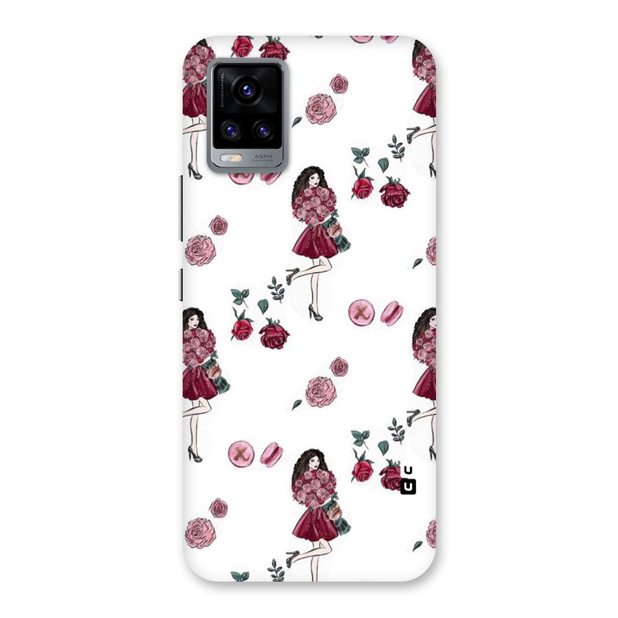 Girl With Flowers Back Case for Vivo V20