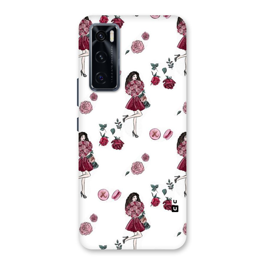 Girl With Flowers Back Case for Vivo V20 SE